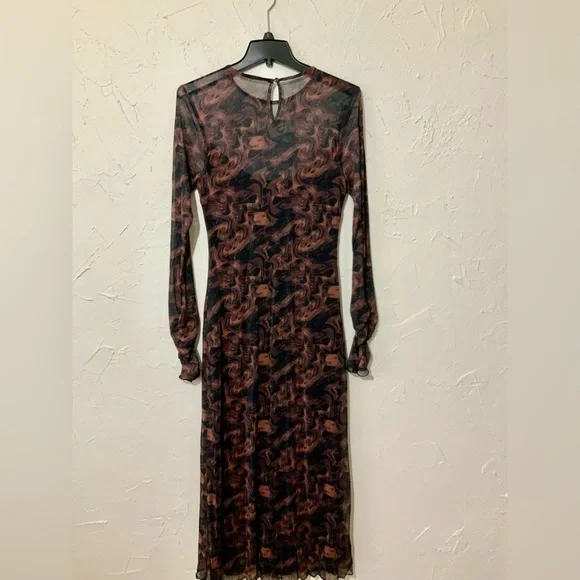 NWT Lost + Wander Contessa Long Sleeve Mesh Midi Dress Sz Large - Picture 10 of 13